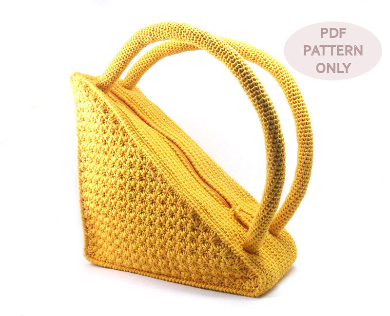 ... Crochet Pattern Purse Pattern Unique Triangle Bag Unusual Purses A on